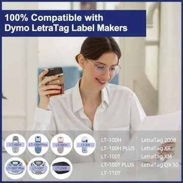 Label Maker Clear Tape Replacement for Dymo Label Maker Refills Clear 1/2'' x 13', Compatible with Dymo Letratag Refills Transparent Plastic Tape, Work with Dymo Letratag LT-100T LT-100H QX50, 4-Pack