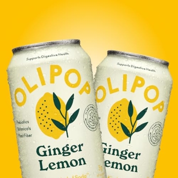 OLIPOP Ginger Lemon Soda - Refreshing and Healthy Sparkling Drink