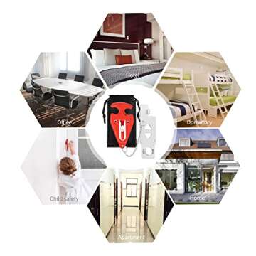 ZZRUI Portable Door Stop Alarm & Upgrade Portable Door Lock Add Extra Door Security Safetyfor Travel,Hotel,Home