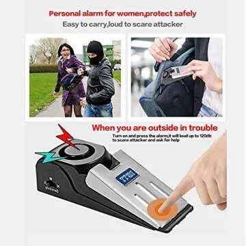 ZZRUI Portable Door Stop Alarm & Upgrade Portable Door Lock Add Extra Door Security Safetyfor Travel,Hotel,Home