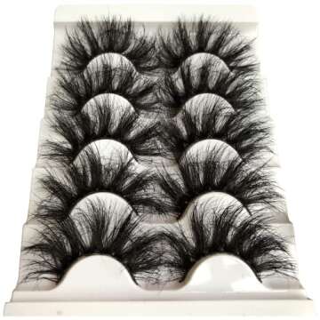 GMAGICTOBO False Eyelashes 25MM Lahses Fluffy Wispy False Lashes Pack 3D Faux Mink Eyelashes Soft St...