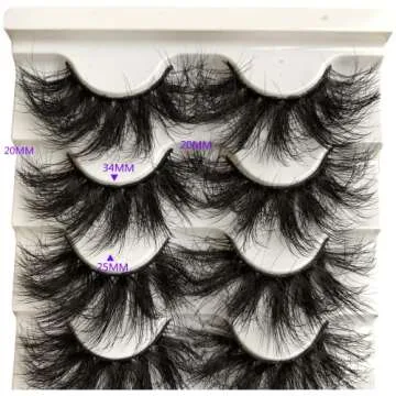 GMAGICTOBO False Eyelashes 25MM Lahses Fluffy Wispy False Lashes Pack 3D Faux Mink Eyelashes Soft Strips Eye Lashes 5 Pairs Multipack