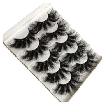 GMAGICTOBO False Eyelashes 25MM Lahses Fluffy Wispy False Lashes Pack 3D Faux Mink Eyelashes Soft Strips Eye Lashes 5 Pairs Multipack