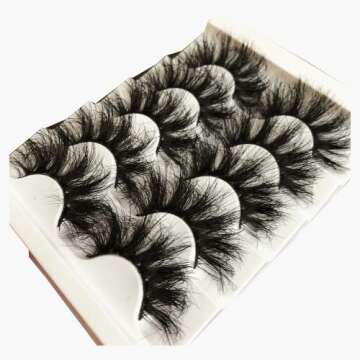 GMAGICTOBO False Eyelashes 25MM Lahses Fluffy Wispy False Lashes Pack 3D Faux Mink Eyelashes Soft Strips Eye Lashes 5 Pairs Multipack