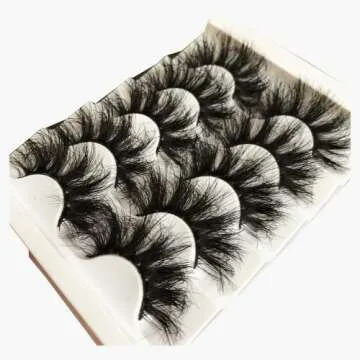 GMAGICTOBO False Eyelashes 25MM Lahses Fluffy Wispy False Lashes Pack 3D Faux Mink Eyelashes Soft Strips Eye Lashes 5 Pairs Multipack