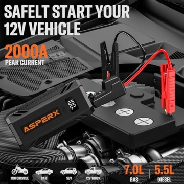 ASPERX 2000A Car Jump Starter for Gas and Diesel Engines