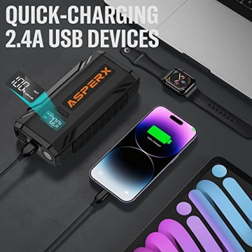 ASPERX 2000A Car Jump Starter for Gas and Diesel Engines