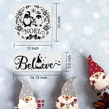 RINOLY Christmas Stencils for DIY Crafts and Decorations