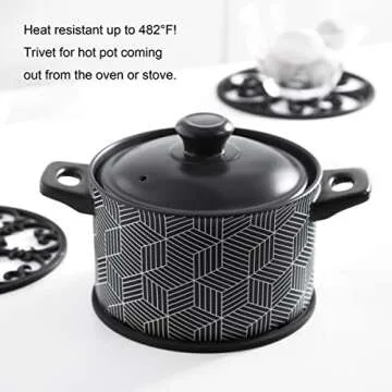 Silicone Trivet Mat - Non-Slip & Heat Resistant Kitchen Hot Pads for Countertops & Table - Kitchen T...