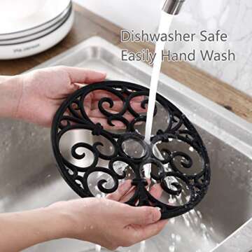 Silicone Trivet Mat - Non-Slip & Heat Resistant Kitchen Hot Pads for Countertops & Table - Kitchen Trivets for Hot Dishes & Cookware - Hot Pot Holder for Pots & Pans - White,Set of 3