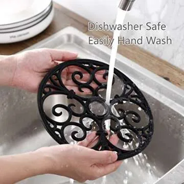 Silicone Trivet Mat - Non-Slip & Heat Resistant Kitchen Hot Pads for Countertops & Table - Kitchen Trivets for Hot Dishes & Cookware - Hot Pot Holder for Pots & Pans - White,Set of 3