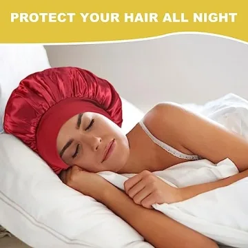 2Pcs Satin Bonnet for Sleeping by SELALU for Hair Care