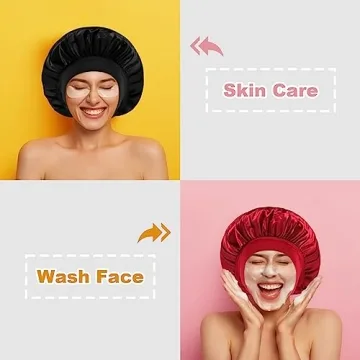 2Pcs Satin Bonnet for Sleeping by SELALU for Hair Care