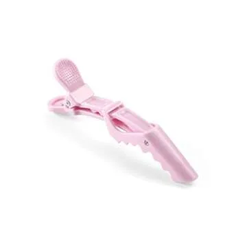 10pcs/set Multicolor Croc Clips Transparent Plastic Hairdresser Clips Hair Styling Sectioning Barrettes Professional Non Slip Alligator Clips Salon DIY Accessories Hairpins (10pcs-Light Pink)