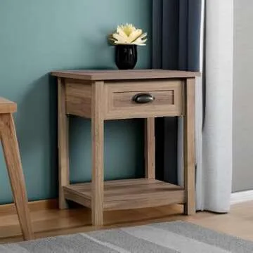 Sauder County Line Side Table/Night Stand, Salt Oak Finish