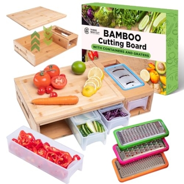 Bamboo Cutting Board With Containers - The Ultimate Meal Prep Station