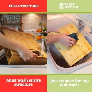 Bamboo Cutting Board With Containers for Easy Meal Prep