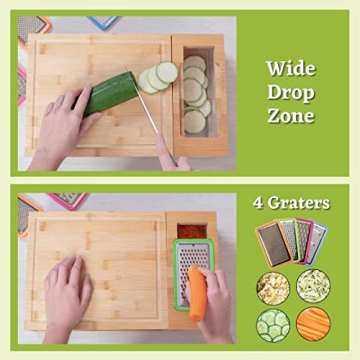 Bamboo Cutting Board With Containers for Easy Meal Prep