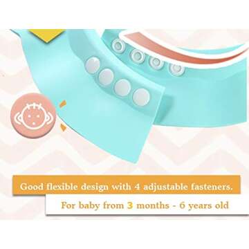 BONPEIPEI Baby Shower Shampoo Cap 2Pcs Adjustable Safety Eva Bath Visor Waterproof Soft Hair Washing...