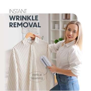 Portable Steamer for Clothes, Travel Garment Steamer for Fabric Wrinkles Remover with Heat-Resistant...