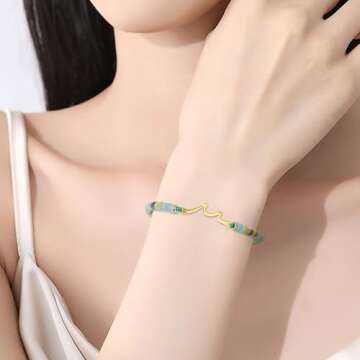 Sereney 21st Birthday Gifts for Her Beach Wave Birthday Bracelets Gifts for Women, Cool 21st Birthda...