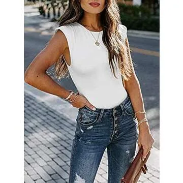 Ezbelle Women's Sleeveless Bodycon Bodysuit