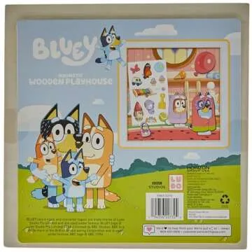 Bluey Magnetic Wooden Playhouse 18 Piece Activity Set