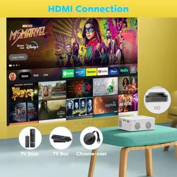 PURSHE Mini Bluetooth Projector - Full HD 1080P Portable