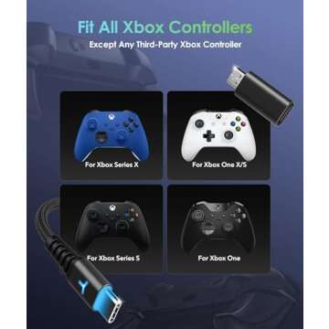 Rechargeable Xbox Controller Battery with 10FT USB-C Cable