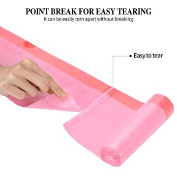 3Rolls Drawstring Small Trash Bags,4 Gallon Thicken Drawstring Small Garbage Bags for Kitchen,Bathroom,Bedroom,Home,Office Trash Cans，60 Counts (Pink)
