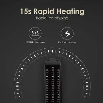 3 IN 1 Heated Styling Tool: Straightening Brush, Crimper & Flat Iron for Smooth, Anti-Frizz Hair | Electric Hot Brush for Styling (Black)