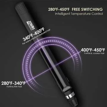 3 IN 1 Heated Styling Tool: Straightening Brush, Crimper & Flat Iron for Smooth, Anti-Frizz Hair | Electric Hot Brush for Styling (Black)