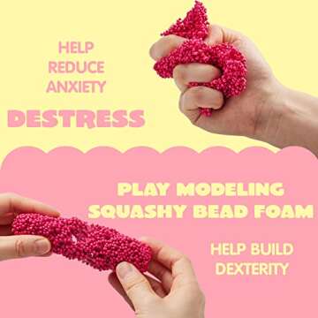 JOYIN 12 PCS Valentine's Day Gift Cards with Fun Foam Clay, Squashy Modeling Foam Beads Play Kits for Classroom Gift Exchange, Valentine Party Favors, Games Prizes