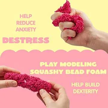 JOYIN 12 PCS Valentine's Day Gift Cards with Fun Foam Clay, Squashy Modeling Foam Beads Play Kits for Classroom Gift Exchange, Valentine Party Favors, Games Prizes