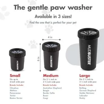 Dexas Medium Dog Paw Cleaner, Matte Black - Premium Quality Pet Supplies and Dog Accessories - Easy to Use and Clean MudBuster for Dogs - Patented Product - BPA Free