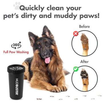 Dexas Medium Dog Paw Cleaner, Matte Black - Premium Quality Pet Supplies and Dog Accessories - Easy to Use and Clean MudBuster for Dogs - Patented Product - BPA Free