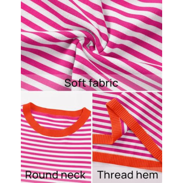 ZESICA Spring Lightweight Striped Sweater for Women