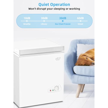 KRIB BLING Chest Freezer 3.5 Cu.Ft Mini 7 Gears Temperature Control Compact Deep Freezer with Top Open Door and Removable Storage Basket White