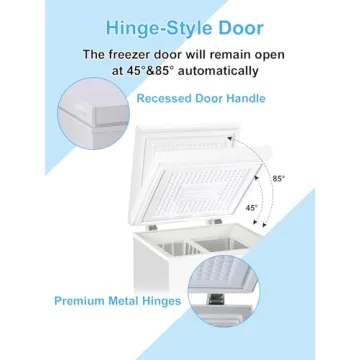 KRIB BLING Chest Freezer 3.5 Cu.Ft Mini 7 Gears Temperature Control Compact Deep Freezer with Top Open Door and Removable Storage Basket White