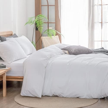 BESTOUCH King Size Duvet Cover Set Soft Washed Cotton Chic