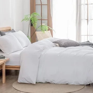 BESTOUCH King Size Duvet Cover Set Soft Washed Cotton Chic