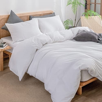 BESTOUCH King Size Duvet Cover Set Soft Washed Cotton Chic