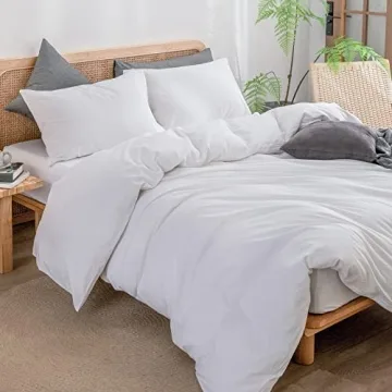 BESTOUCH King Size Duvet Cover Set Soft Washed Cotton Chic