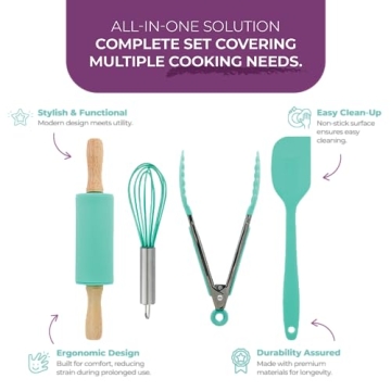 Tovla Jr Kids Cooking Set Safe Fun 4-Piece Kitchen Tools