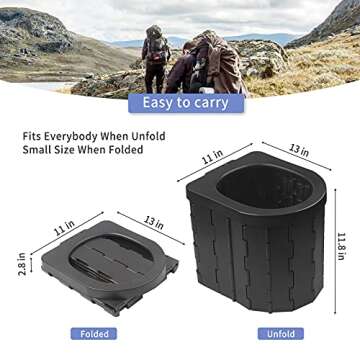 Portable Toilet for Camping, Portable Potty for Adults, Porta Potty Travel Toilet Commode Bucket Toi...
