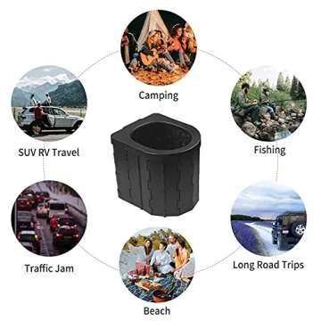 Portable Toilet for Camping, Portable Potty for Adults, Porta Potty Travel Toilet Commode Bucket Toilet for Camping, Car, Travel, Outdoor, Hiking, Backpack, Trips, Tent, Boat, Beach, Traffic Jam, Home