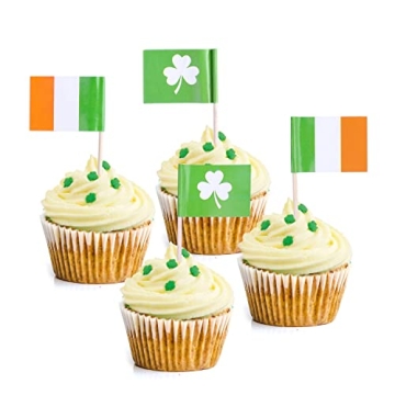 80pcs St. Patrick's Day Shamrock and Irish Flag Picks