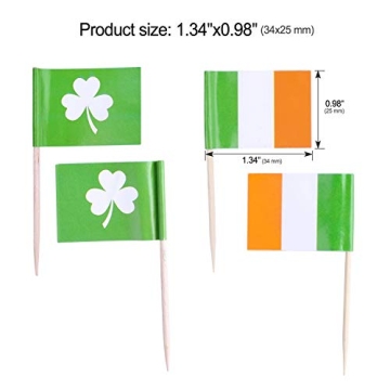 80pcs St. Patrick's Day Shamrock and Irish Flag Picks