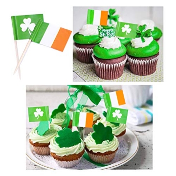 80pcs St. Patrick's Day Shamrock and Irish Flag Picks