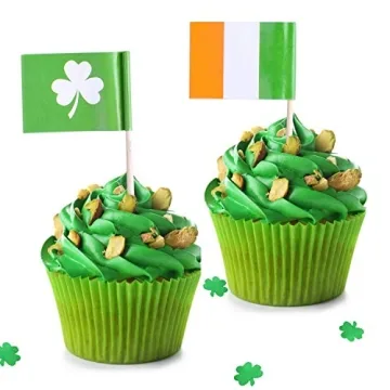 80pcs St. Patrick's Day Shamrock and Irish Flag Picks